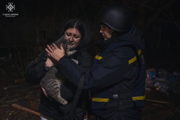 Ракетний удар по Краматорську: З-під завалів дістали переляканого котика (ФОТО, ВІДЕО)