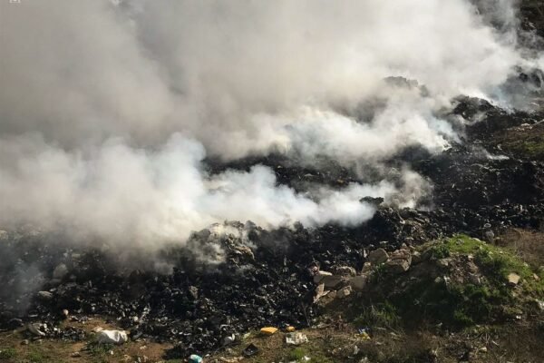 Масштабна пожежа на Миколаївщині: спалахнуло стихійне сміттєзвалище (ФОТО)