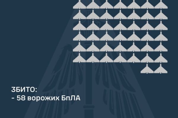 В ніч на 14 грудня Україну вкотре атакували ворожі дрони: ППО знищила 58 із 132 БпЛА