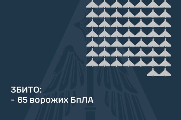 В ніч на 28 січня Повітряні сили збили 65 зі 100 ворожих БпЛА