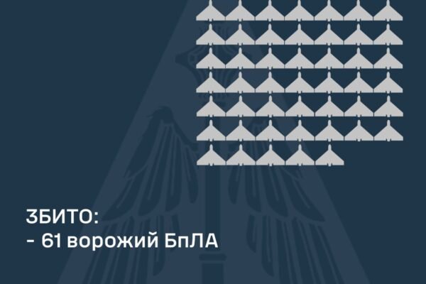 Ворог вночі запустив по Україні 83 БпЛА: Повітряні сили збили 61 дрон