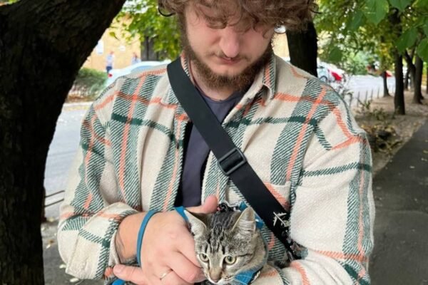 Боєць “Сталевого кордону” знайшов на війні справжнього друга: Врятована ним кішка стала членом родини бійця