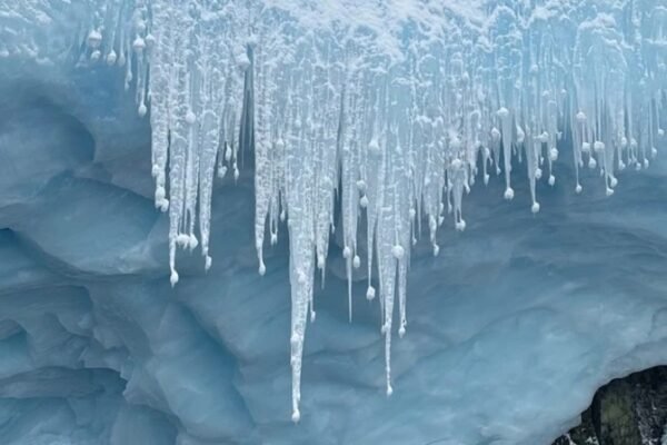 Українські полярники в Антарктиці сфотографували бурульки незвичної форми