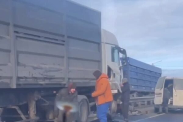 На Дніпропетровщині фура знесла на трасі понад 10 метрів відбійника (ВІДЕО)