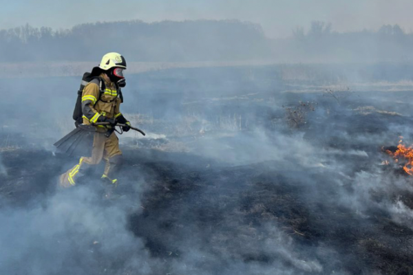 За добу на Черкащині вигоріло близько 10 гектарів: палали поля, очерет і солома
