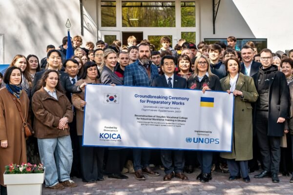 У Василькові стартувала відбудова зруйнованого коледжу: Проєкт фінансує Південна Корея