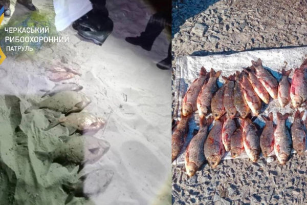 На Черкащині за добу спіймали на гарячому трьох браконьєрів із сітками та незаконним уловом