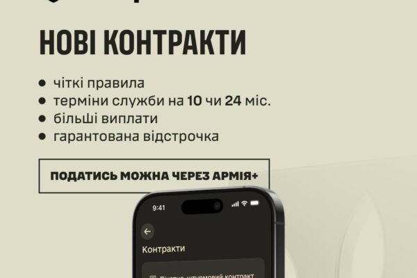 Подання рапортів на нові контракти відтепер можливе у застосунку “Армія+”