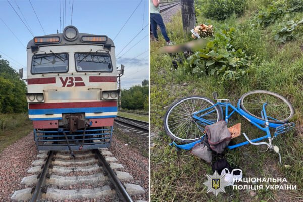 На залізничному переїзді у Хмельницькому потяг на смерть збив велосипедиста