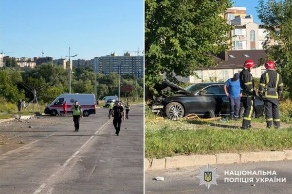 Нетвереза хмельничанка на “Мерседесі” протаранила електроопору та збила людей на тротуарі