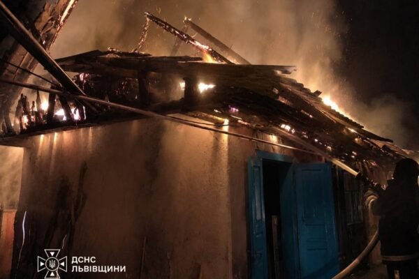 На Львівщині горіла господарська будівля з трьома тоннами сіна всередині
