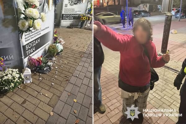 У центрі Хмельницького жінка пошкодила лампади та квіти на Алеї Слави