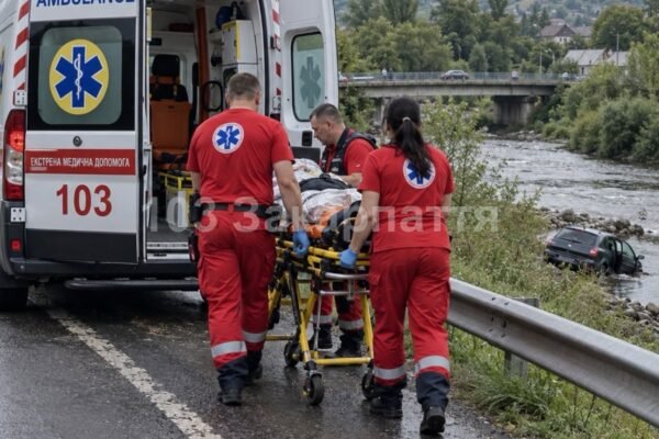 На Закарпатті автомобіль з’їхав у річку: Постраждали троє людей, серед них – 8-річний хлопчик