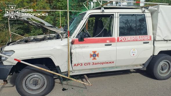 Росіяни атакували дроном саперів ДСНС у Запоріжжі